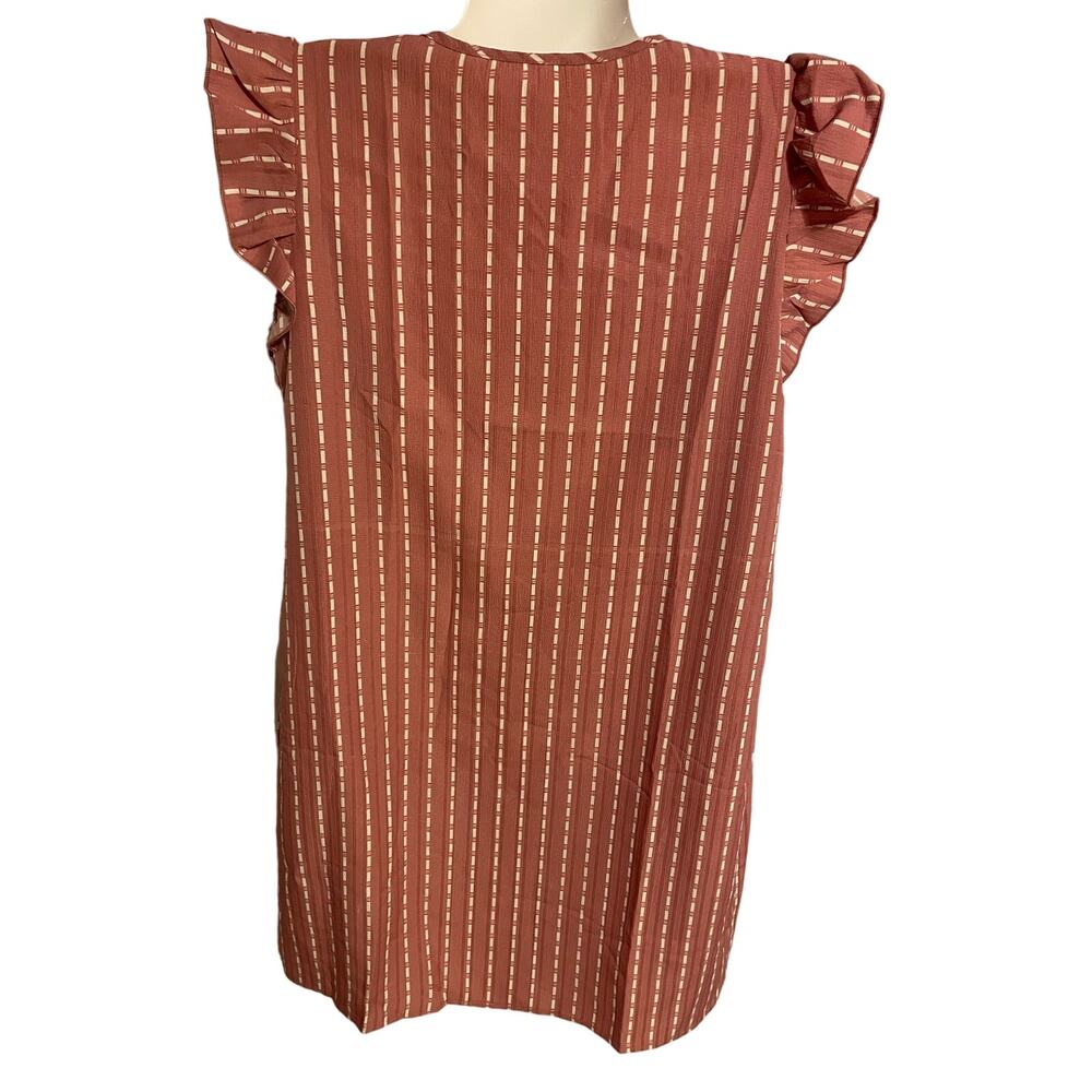 Striped print v neck dress new without tags